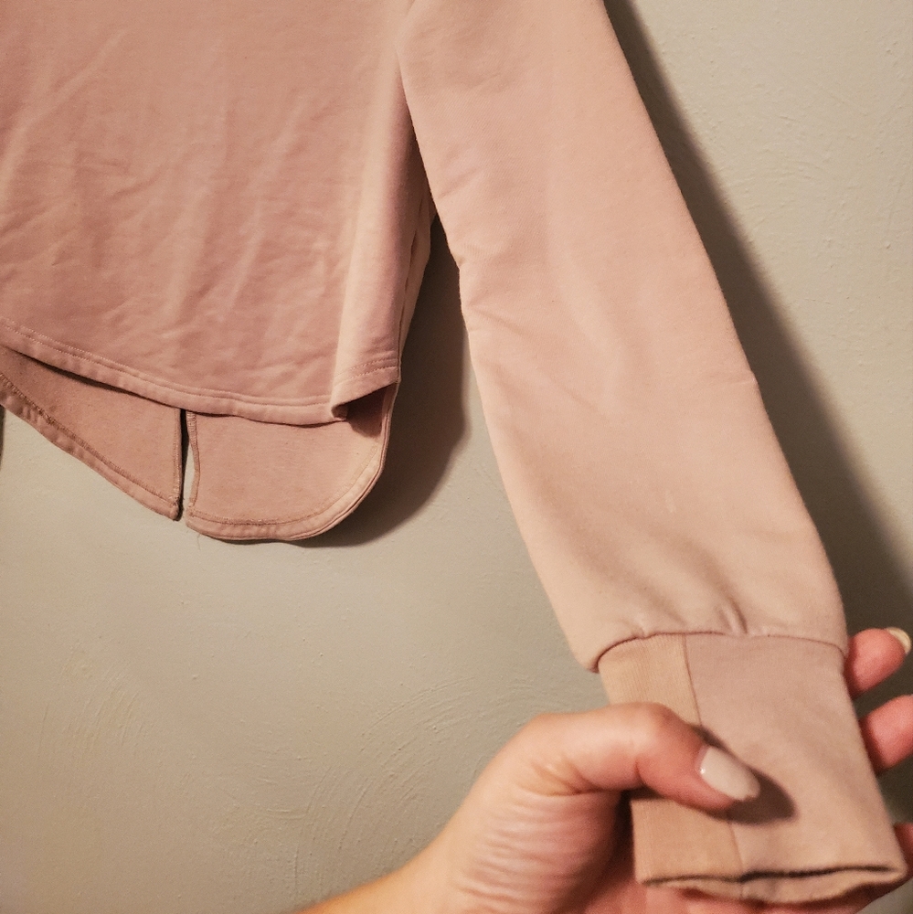 Gymshark Women's Long Sleeve Mauve Wide Neck Cut Out Workout Top Size XS - Picture 7 of 13